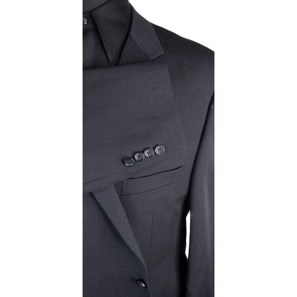 Pronto Uomo 2-Buttn Platinum Charcoal Blazer Wool Sport Coat Suit Jacket Sz 50L - Picture 7 of 13